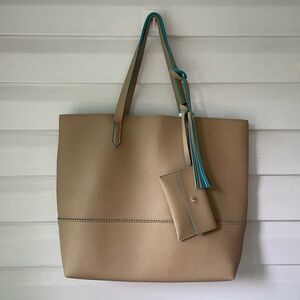 Sadie London | I Am Beautiful Large Tote Shopper Bag in Tan NWT